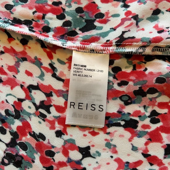 Reiss Red and Black Patterned Sleeveless Blouse - Picture 5 of 8